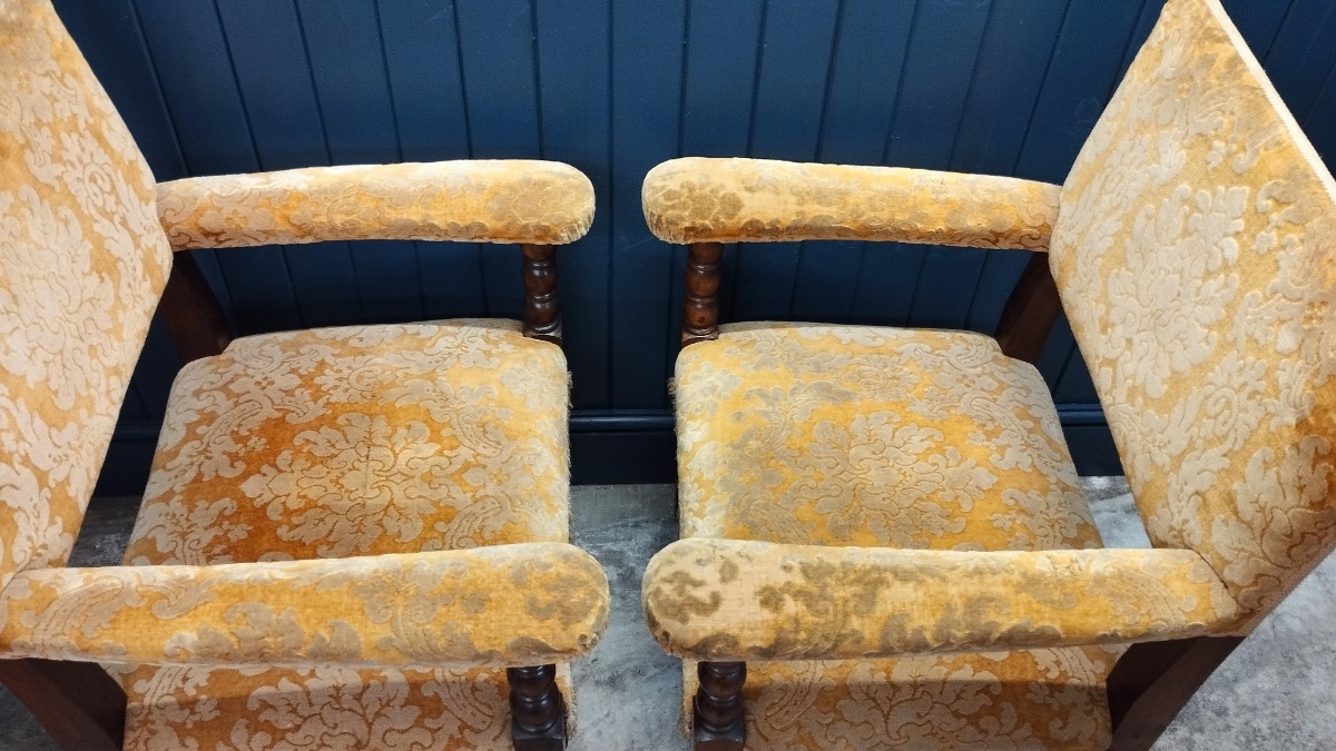 Pair of Italian Bobbin Turned Style Open Armchairs (4).jpg